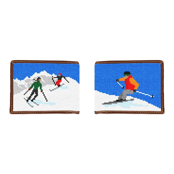 Skiing Needlepoint Wallet 