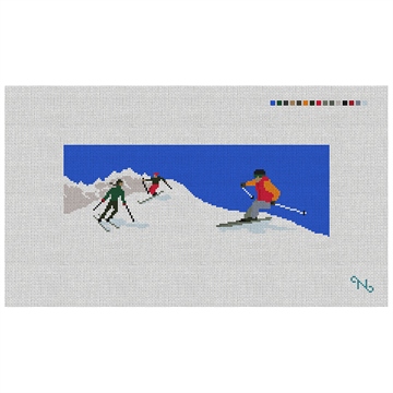 Skiing Needlepoint Wallet Kit