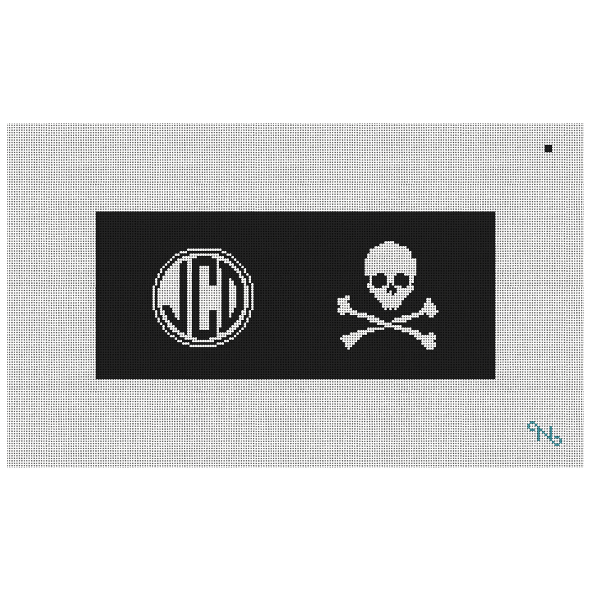 Skull and Crossbones Needlepoint Flask Kit