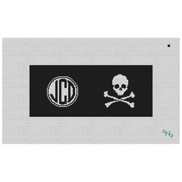 Skull and Crossbones Needlepoint Flask Kit