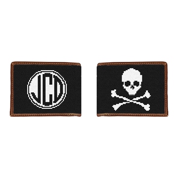 Skull and Crossbones Needlepoint Wallet