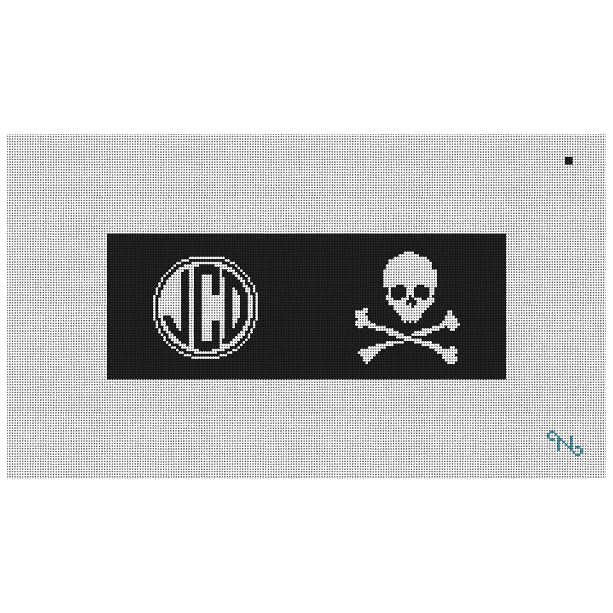 Skull and Crossbones Needlepoint Wallet Kit