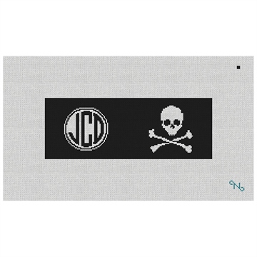 Skull and Crossbones Needlepoint Wallet Kit