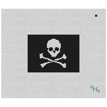 Skull Crossbones Needlepoint Card Wallet Kit