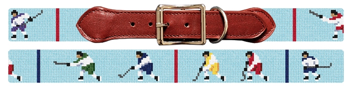 Slap Shot Needlepoint Dog Collar 