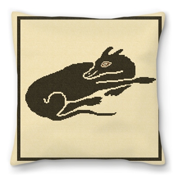 Sleeping Dog Mosaic Needlepoint Pillow