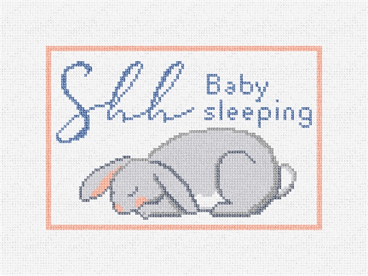 Sleepy Bunny Needlepoint Door Hanger Kit