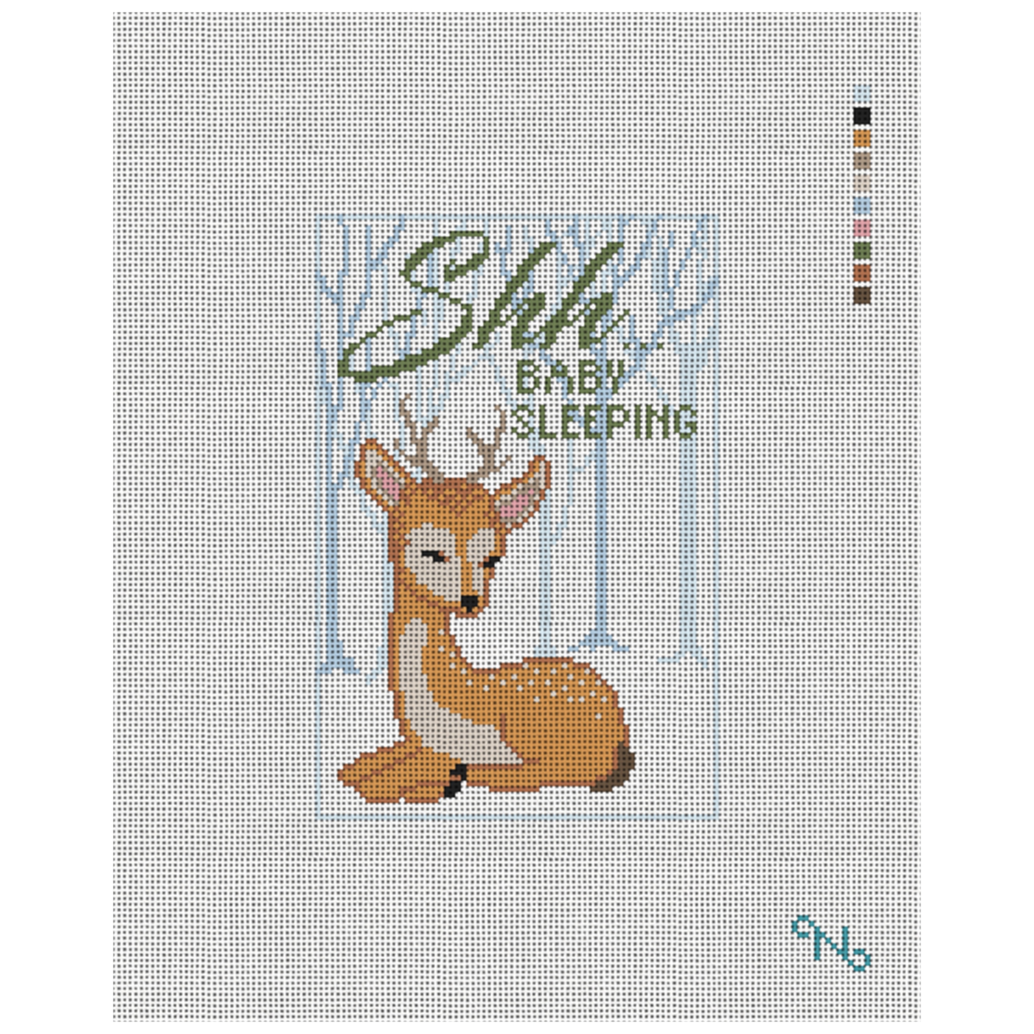 Sleepy Fawn Needlepoint Door Hanger Kit
