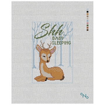 Sleepy Fawn Needlepoint Door Hanger Kit