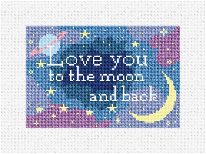 Sleepy Moon Needlepoint Door Hanger Kit