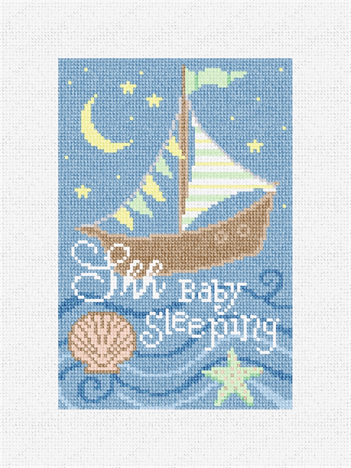 Sleepy Sailboat Needlepoint Door Hanger Kit