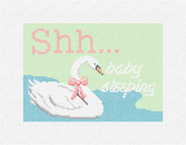 Sleepy Swan Needlepoint Door Hanger Kit