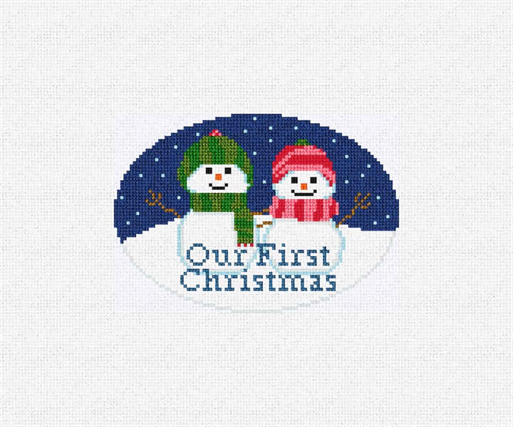 Snow Couple Needlepoint Ornament Kit