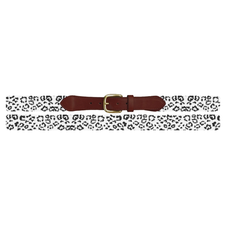 Snow Leopard Needlepoint Belt 