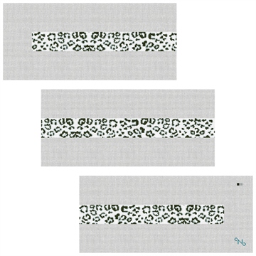 Snow Leopard Needlepoint Belt Kit Stitched Preview
