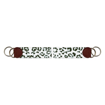Snow Leopard Needlepoint Key Fob