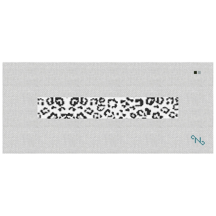 Snow Leopard Needlepoint Key Fob Kit Stitched Preview