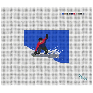 Snowboarding Needlepoint Card Wallet Kit