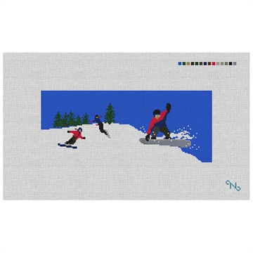 Snowboarding Needlepoint Flask Kit