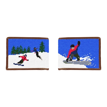 Snowboarding Needlepoint Wallet
