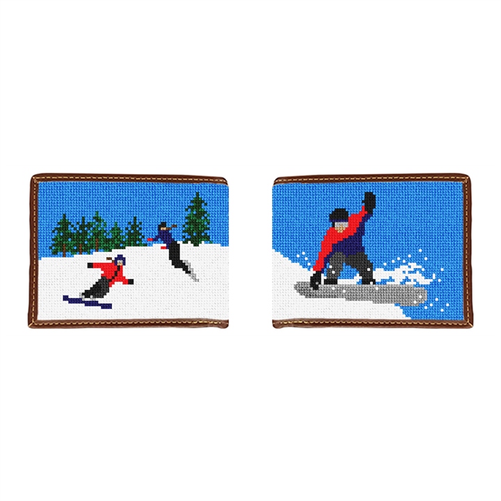 Snowboarding Needlepoint Wallet