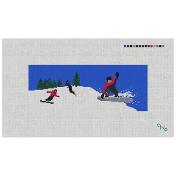 Snowboarding Needlepoint Wallet Kit
