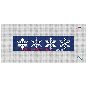 Snowflake Needlepoint Christmas Ornament Kit Stitched Preview