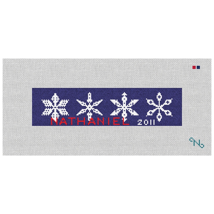 Snowflake Needlepoint Christmas Ornament Kit Stitched Preview