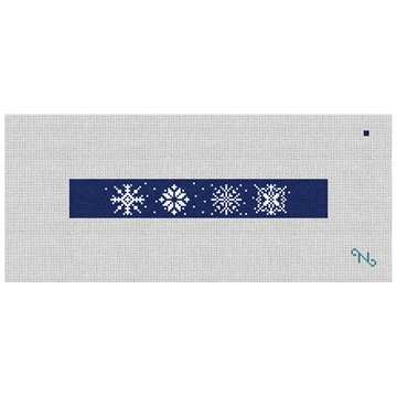 Snowflakes Needlepoint Key Fob Kit Stitched Preview