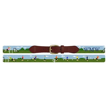 Soccer Practice Needlepoint Belt
