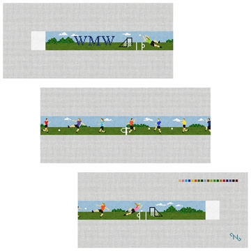 Soccer Practice Needlepoint Belt Kit Stitched Preview