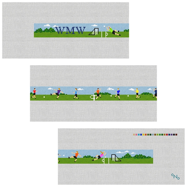 Soccer Practice Needlepoint Belt Kit Stitched Preview