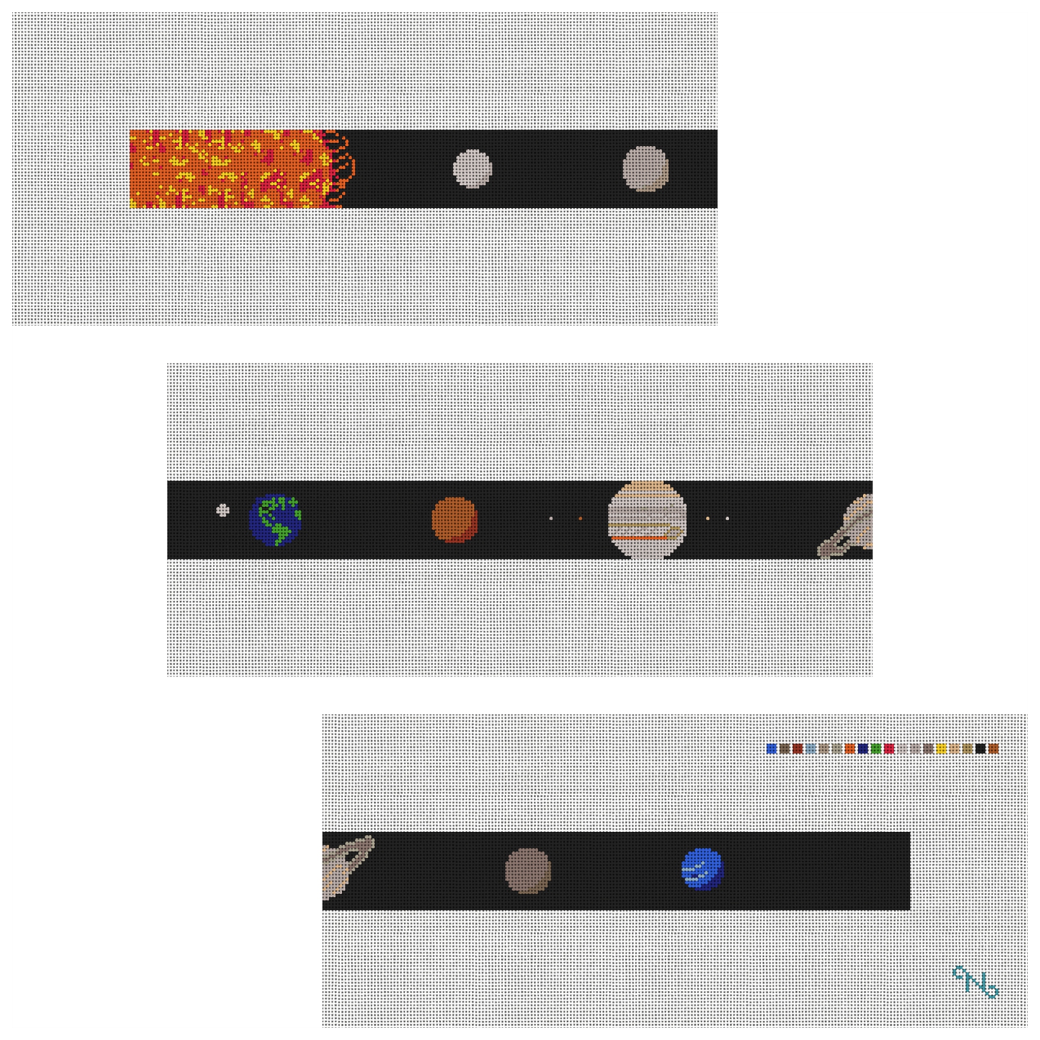Solar System Needlepoint Belt Kit
