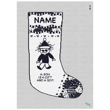 Son is a Gift Needlepoint Stocking Kit Stitched Preview