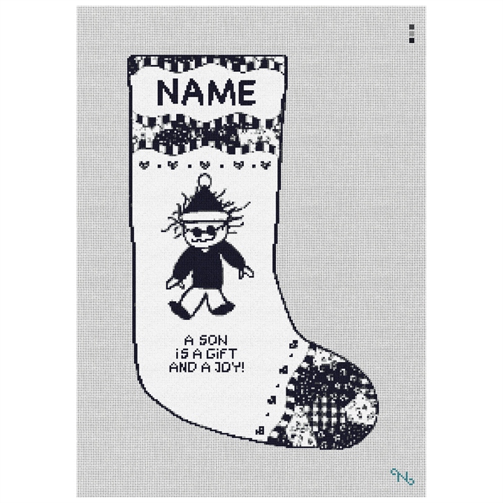 Son is a Gift Needlepoint Stocking Kit Stitched Preview