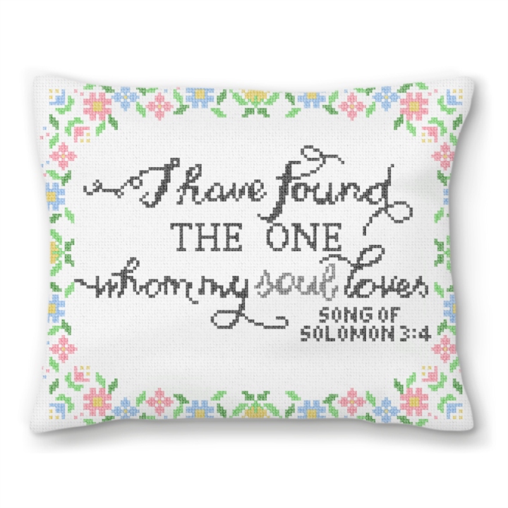 Song of Solomon Wedding Needlepoint Pillow