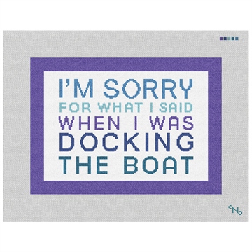 Sorry For What I Said Needlepoint Kit Stitched Preview