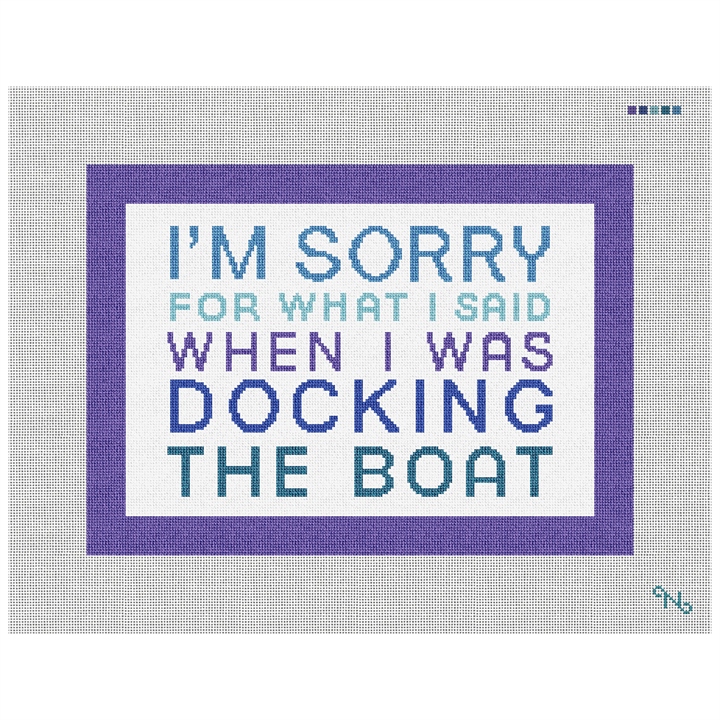 Sorry For What I Said Needlepoint Kit Stitched Preview
