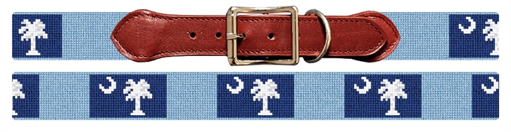 South Carolina Flag Needlepoint Dog Collar