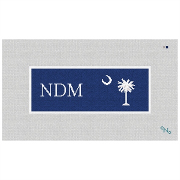 South Carolina Flag Needlepoint Wallet Kit Stitched Preview