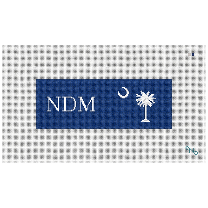 South Carolina Flag Needlepoint Wallet Kit Stitched Preview