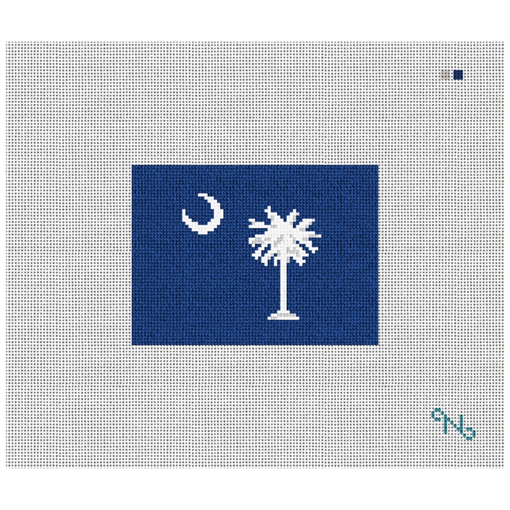 South Carolina Needlepoint Card Wallet Kit Stitched Preview