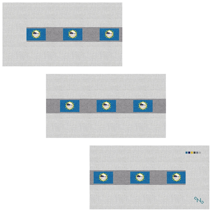 South Dakota Flag Needlepoint Belt Kit Stitched Preview