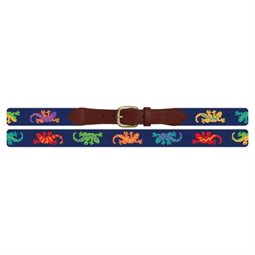Southwestern Gecko Needlepoint Belt