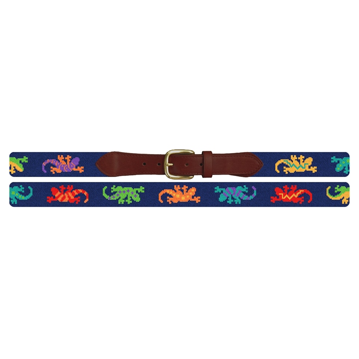 Southwestern Gecko Needlepoint Belt