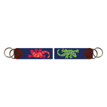 Southwestern Gecko Needlepoint Key Fob