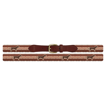 Southwestern Lab Needlepoint Belt 