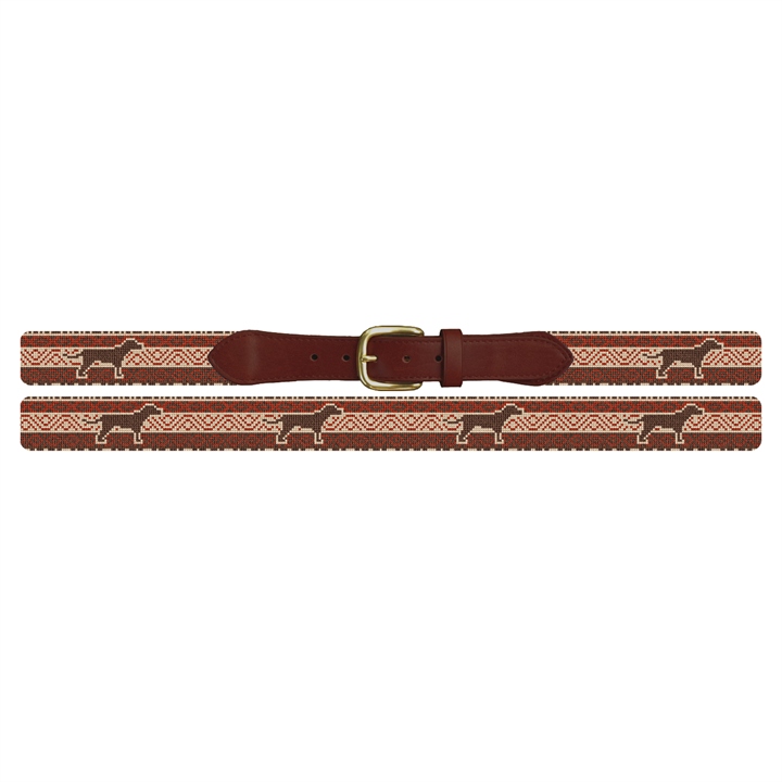 Southwestern Lab Needlepoint Belt 