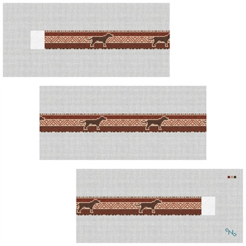 Southwestern Lab Needlepoint Belt Kit Stitched Preview