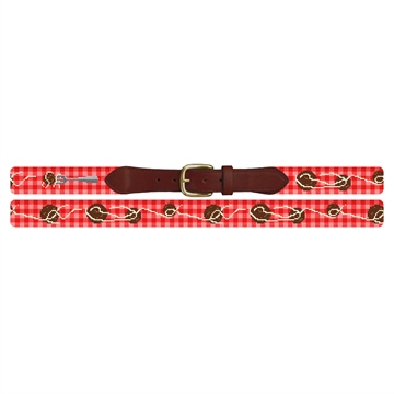 Spaghetti and Meatballs Needlepoint Belt